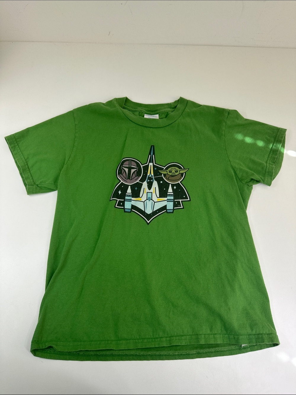Star Wars Official Green Starship Graphic Kids T-Shirt Size M (9-10)